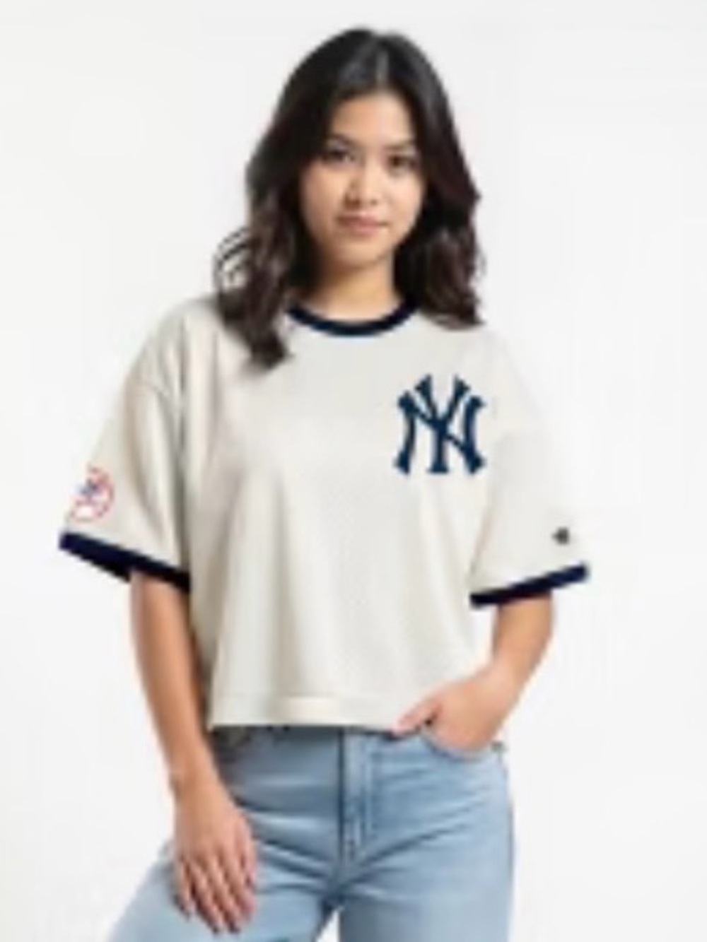 Women's Cream Short-Sleeve Jersey Tee New York box top XL